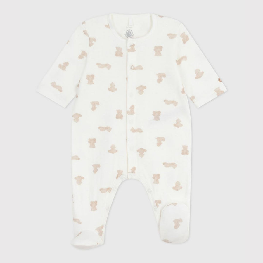Teddy Bear Cotton Baby Sleepsuit - Parkette.