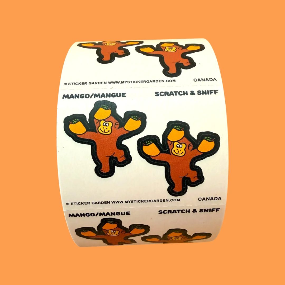 Monkey Mango Scent Scratch and Sniff Sticker Sheet