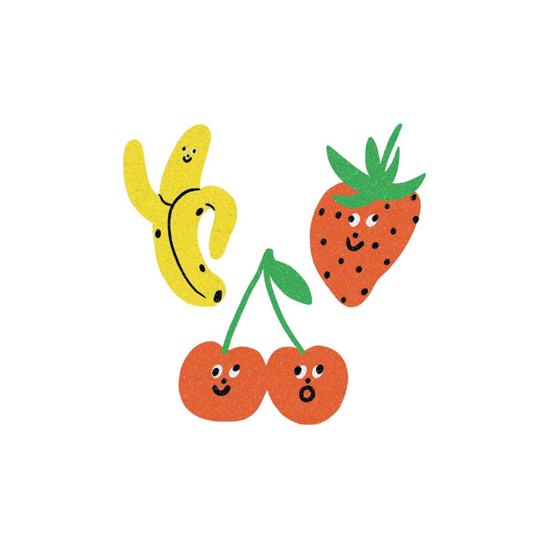 Glitter Fruit Faces Temporary Tattoos - Parkette.