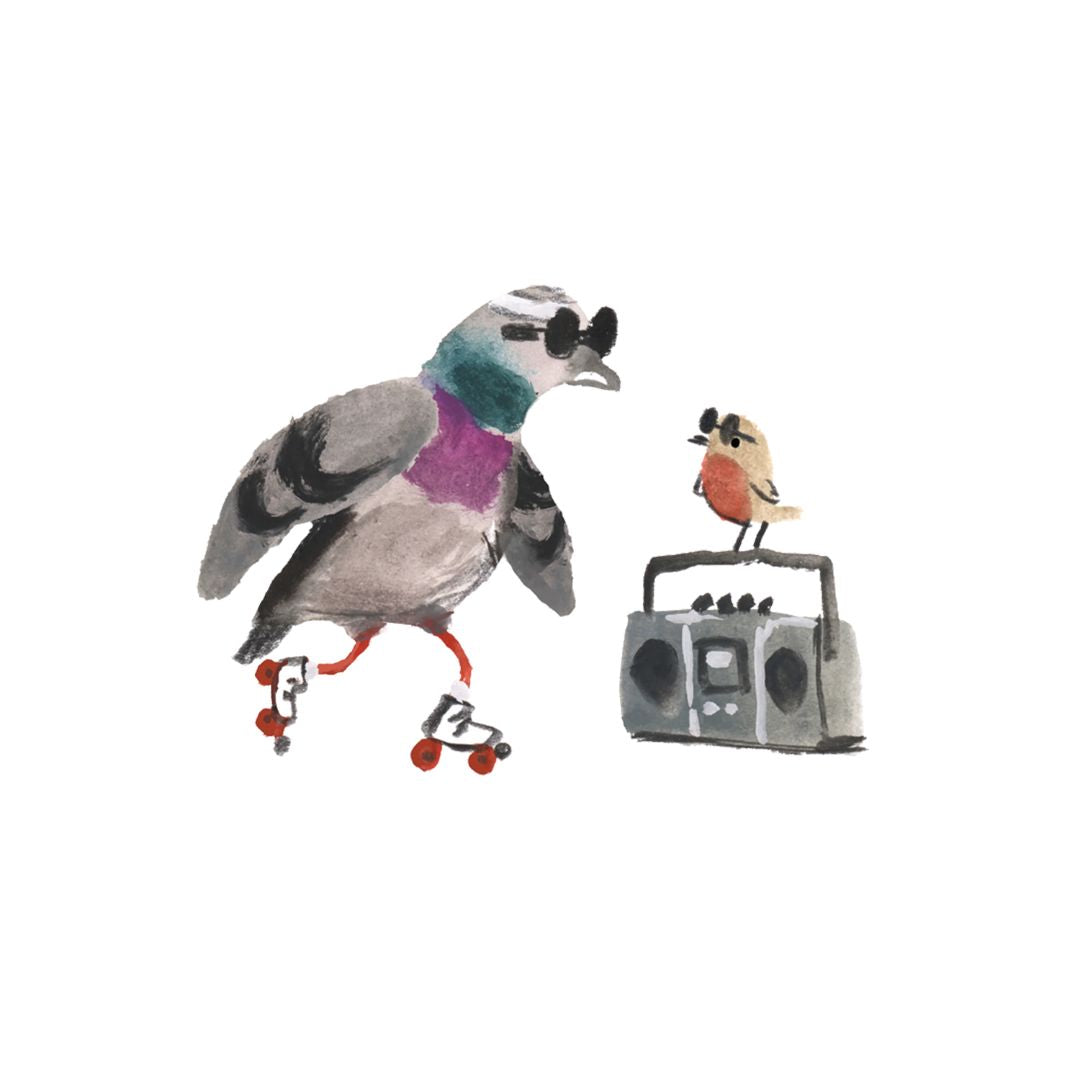 Skatin’ City Pigeon Temporary Tattoo Pair - Parkette.