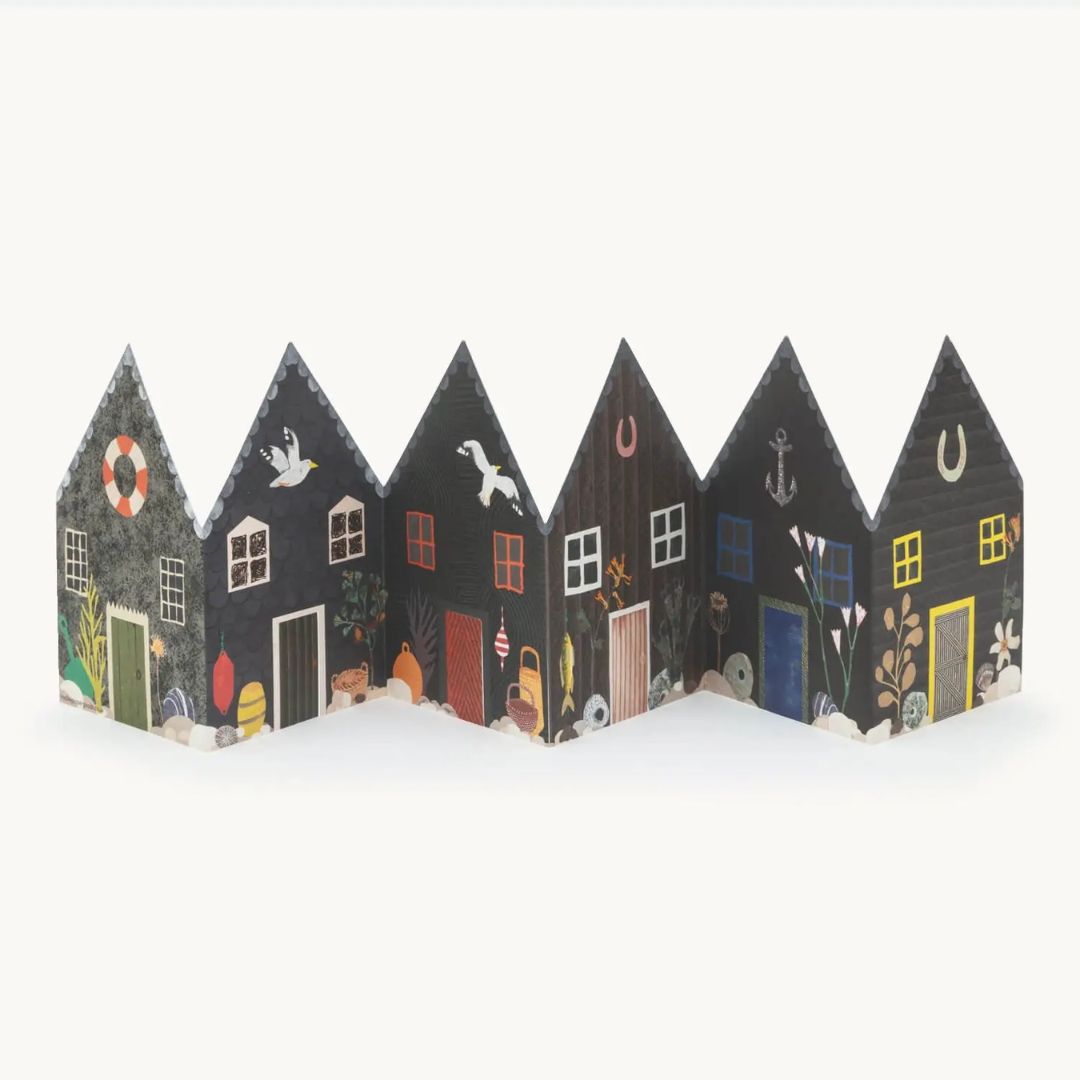 Fisherman's Huts Concertina Greeting Card