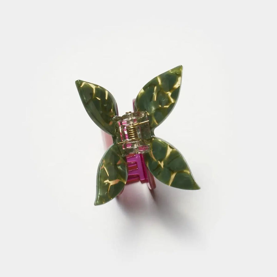 Red Pomegranate Fruit Hair Claw with Butterfly Clip Handle