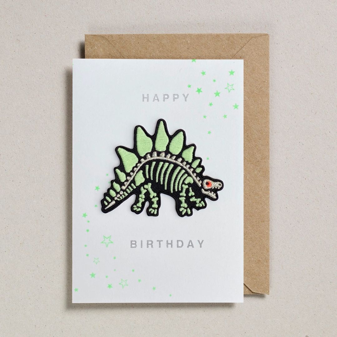 Dinosaur Skeleton Patch Card - Parkette.