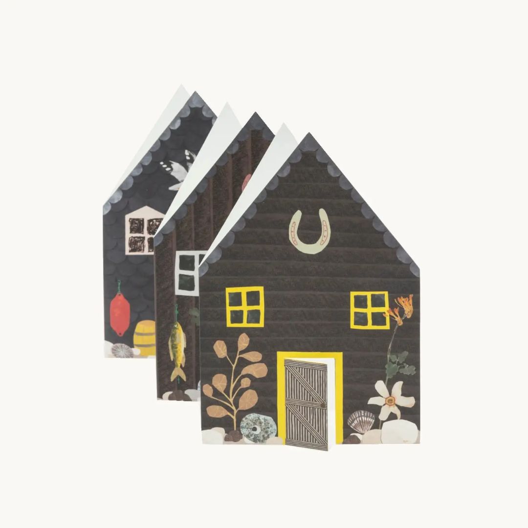 Fisherman's Huts Concertina Greeting Card