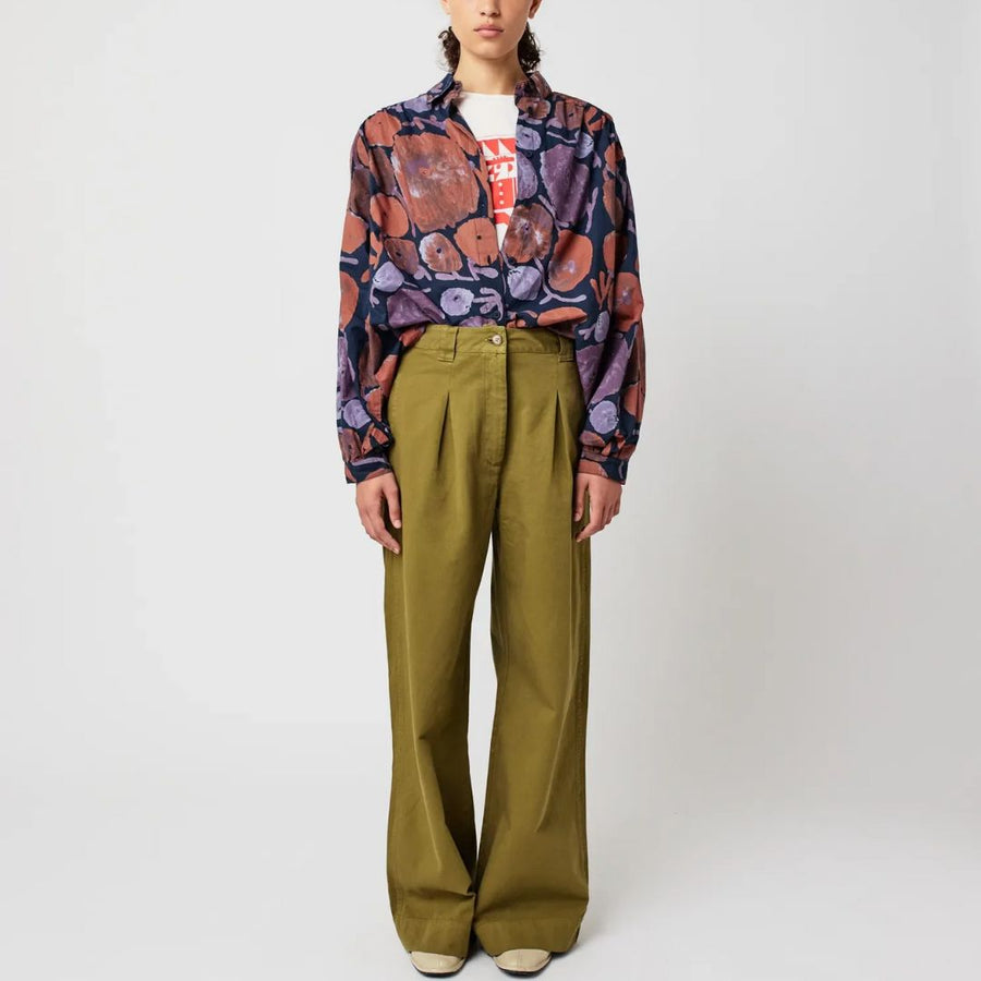 Womens Pleated Wide Leg Pants - Parkette.