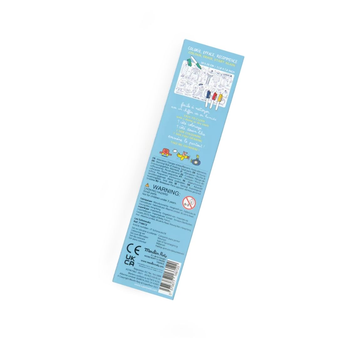 Les Schmouks Mini Silicone Colouring Mat with Pens