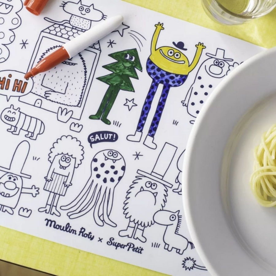 Les Schmouks Mini Silicone Colouring Mat with Pens