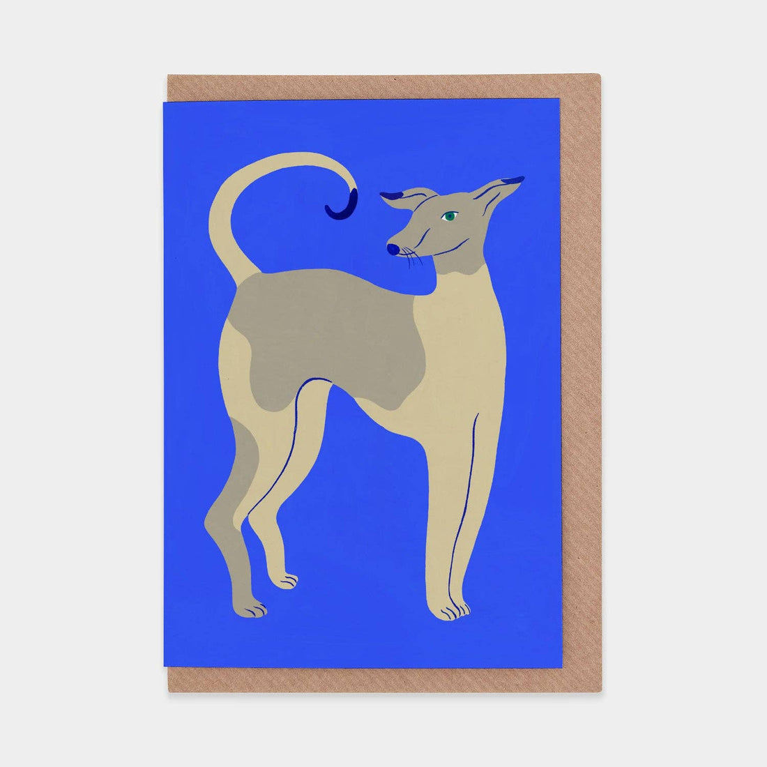 Young Dog on Blue Greeting Card - Parkette.