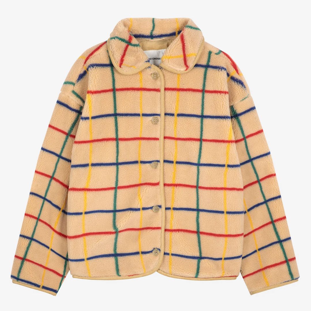 Womens Color Striped Sheepskin Jacket - Parkette.
