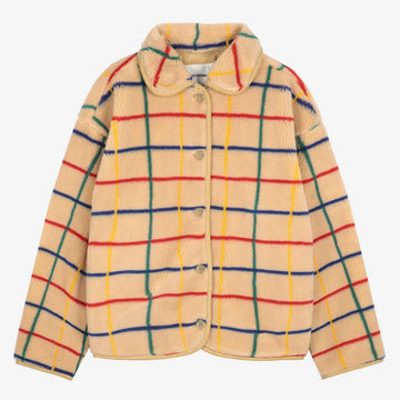 Womens Color Striped Sheepskin Jacket - Parkette.