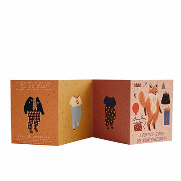 Fox Paper Doll Birthday Card