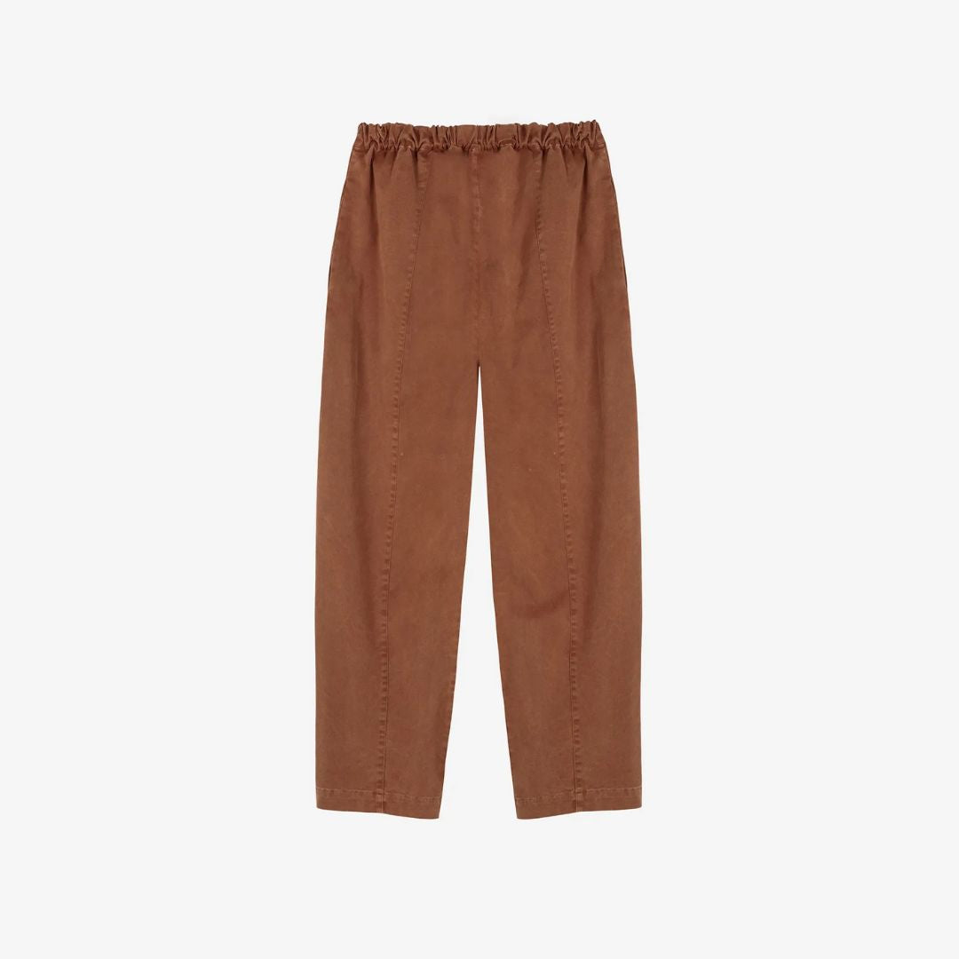 Womens Brown Embroidery Cocoon Pants - Parkette.