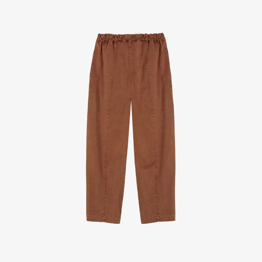 Womens Brown Embroidery Cocoon Pants - Parkette.
