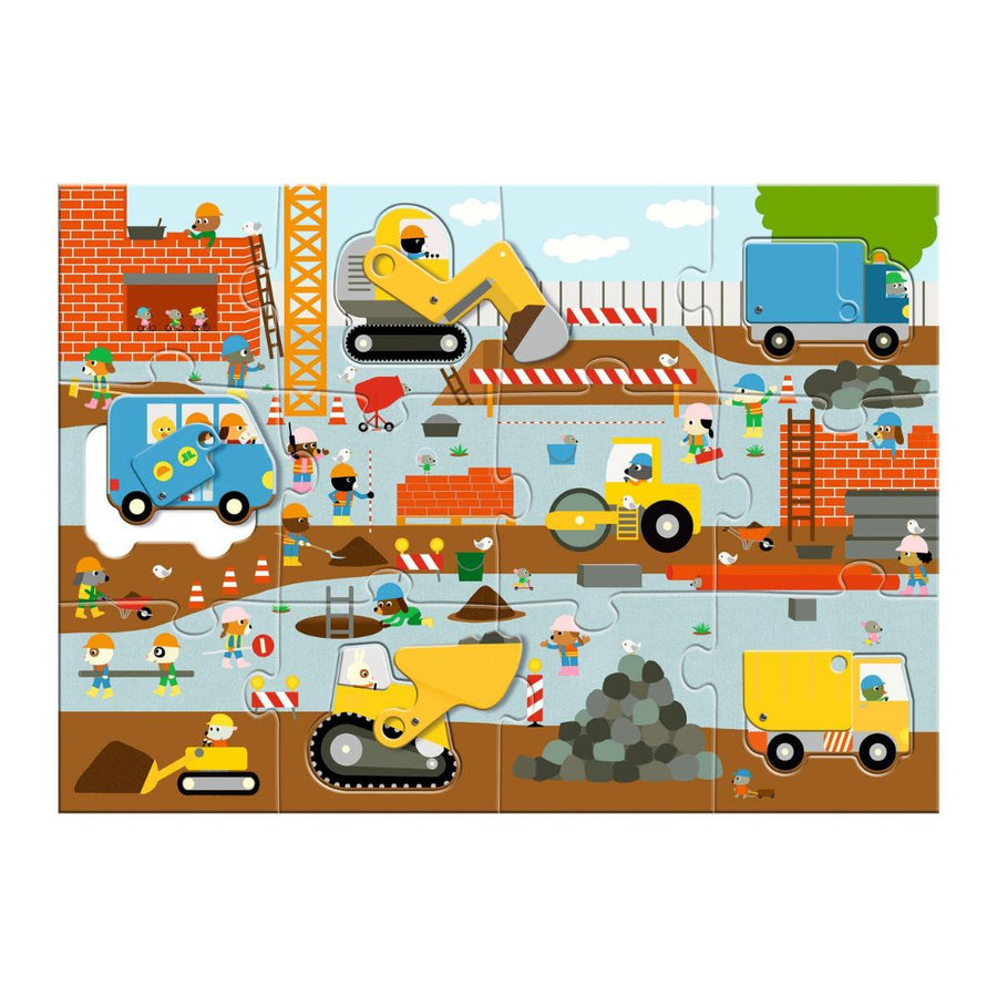 Construction Site Giant Puzzle  (12 pcs + 5 pcs) - Parkette.