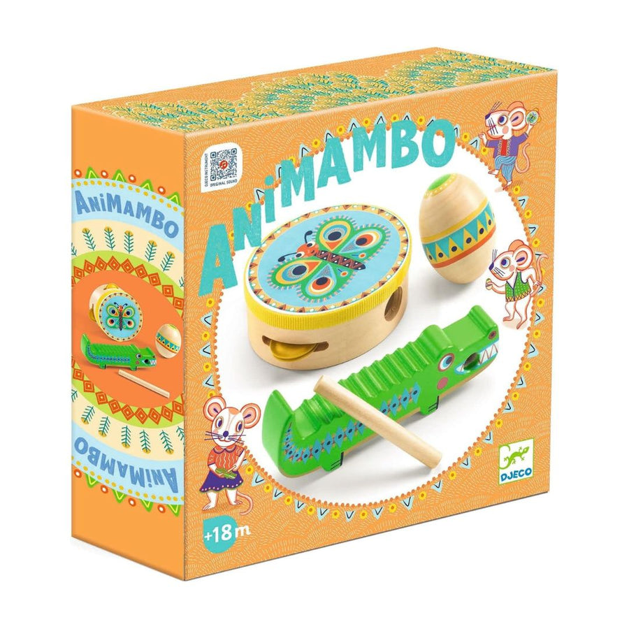 Animambo Percussion Set - Tambourine, Maracas, Guiro - Parkette.