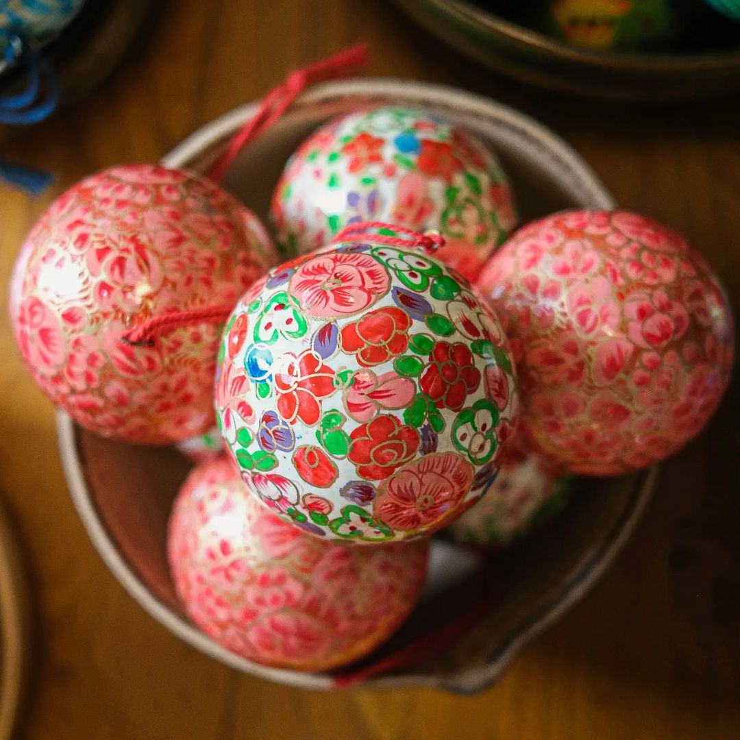 Crimson Flowers Bauble