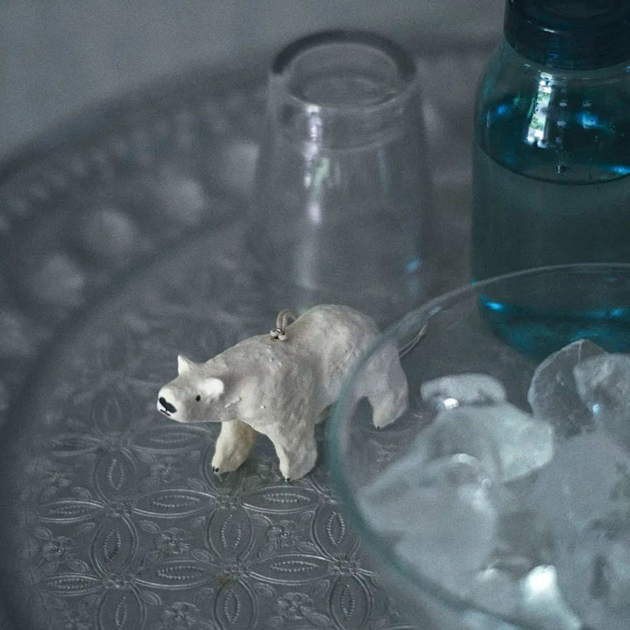 Paper Mache Polar Bear Ornament
