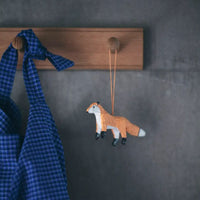 Paper Mache Fox Ornament