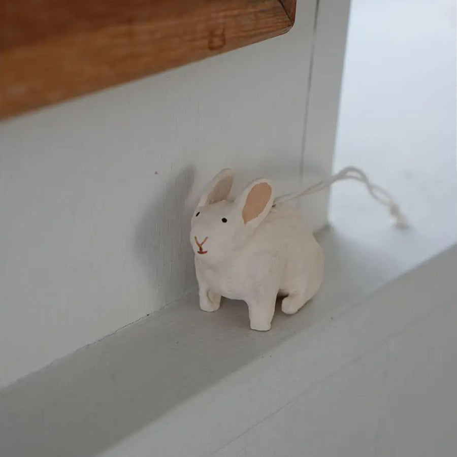 Paper Mache Rabbit Ornament