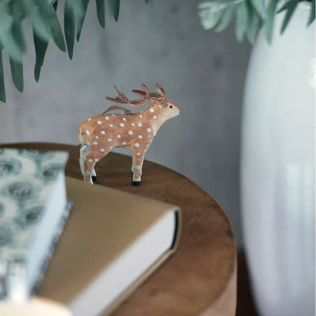Paper Mache Reindeer Ornament