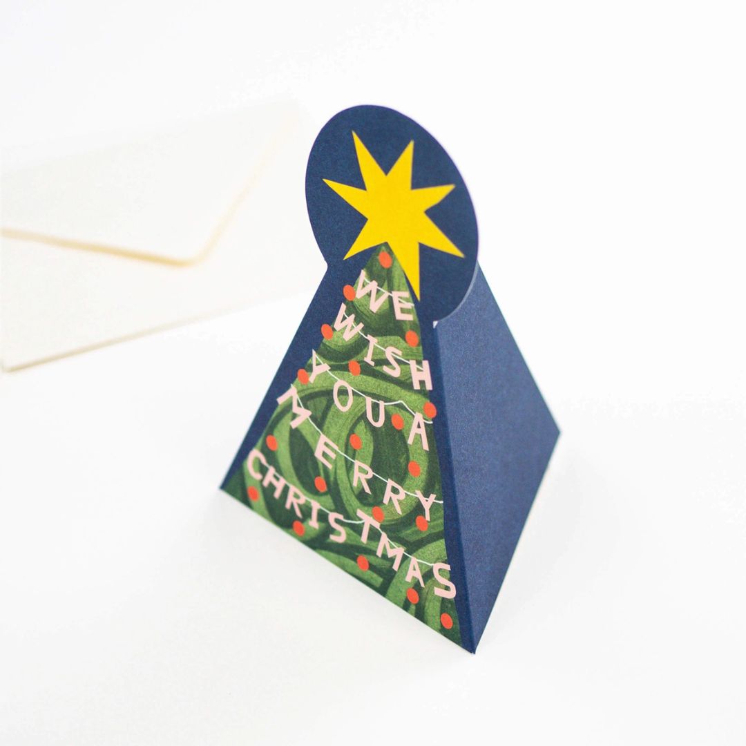 Merry Christmas Tree Fold-Out Card - Parkette.