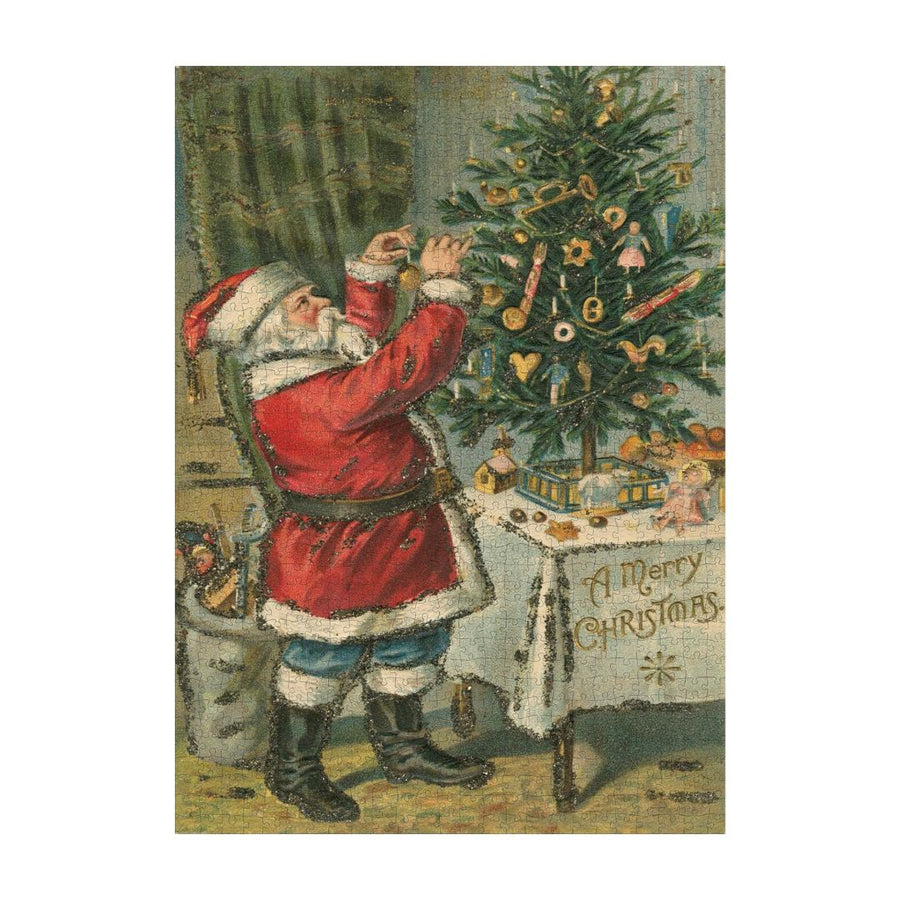 John Derian Paper Goods Santa Trims The Tree 1000 Piece Puzzle - Parkette.