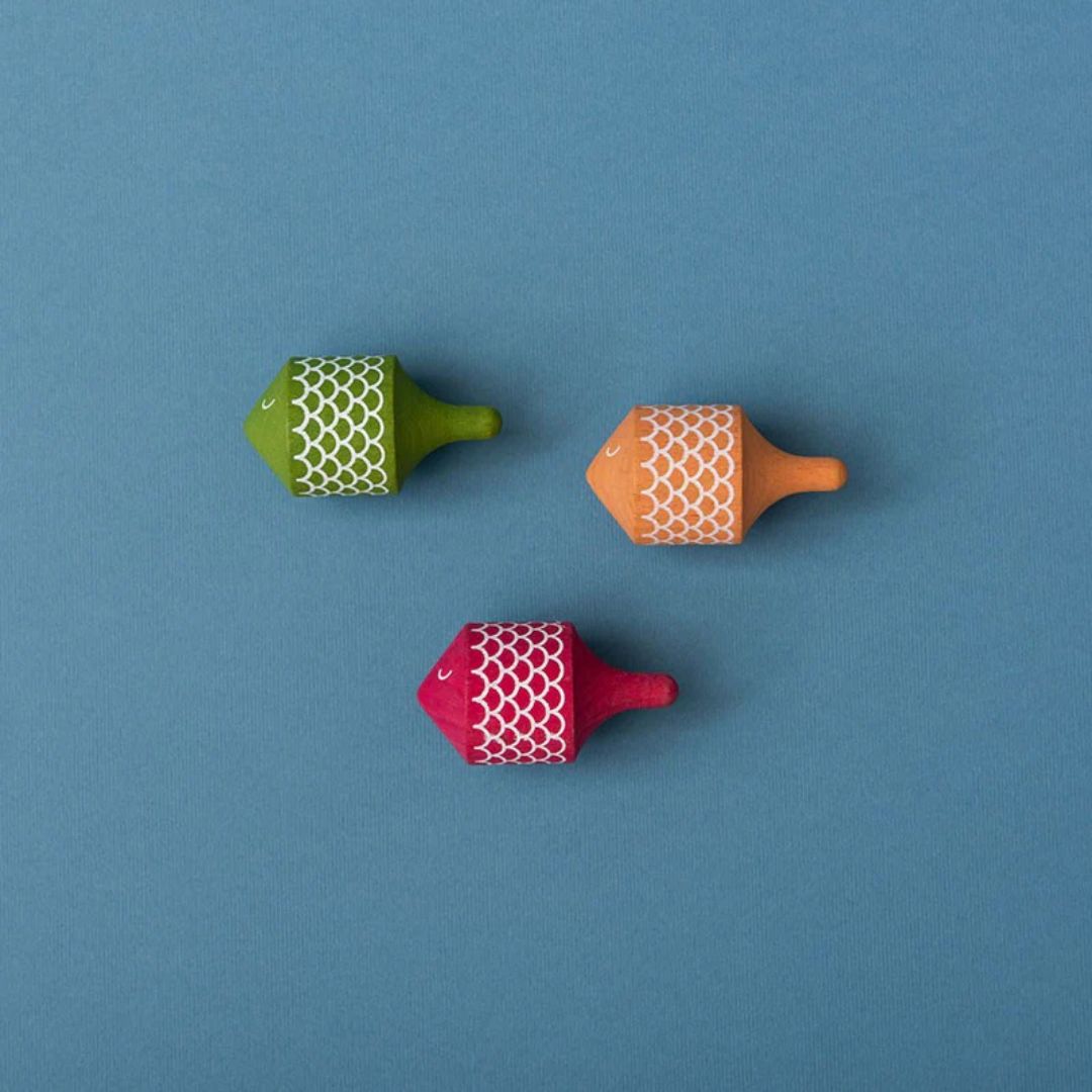 Wooden Fish Spinning Top