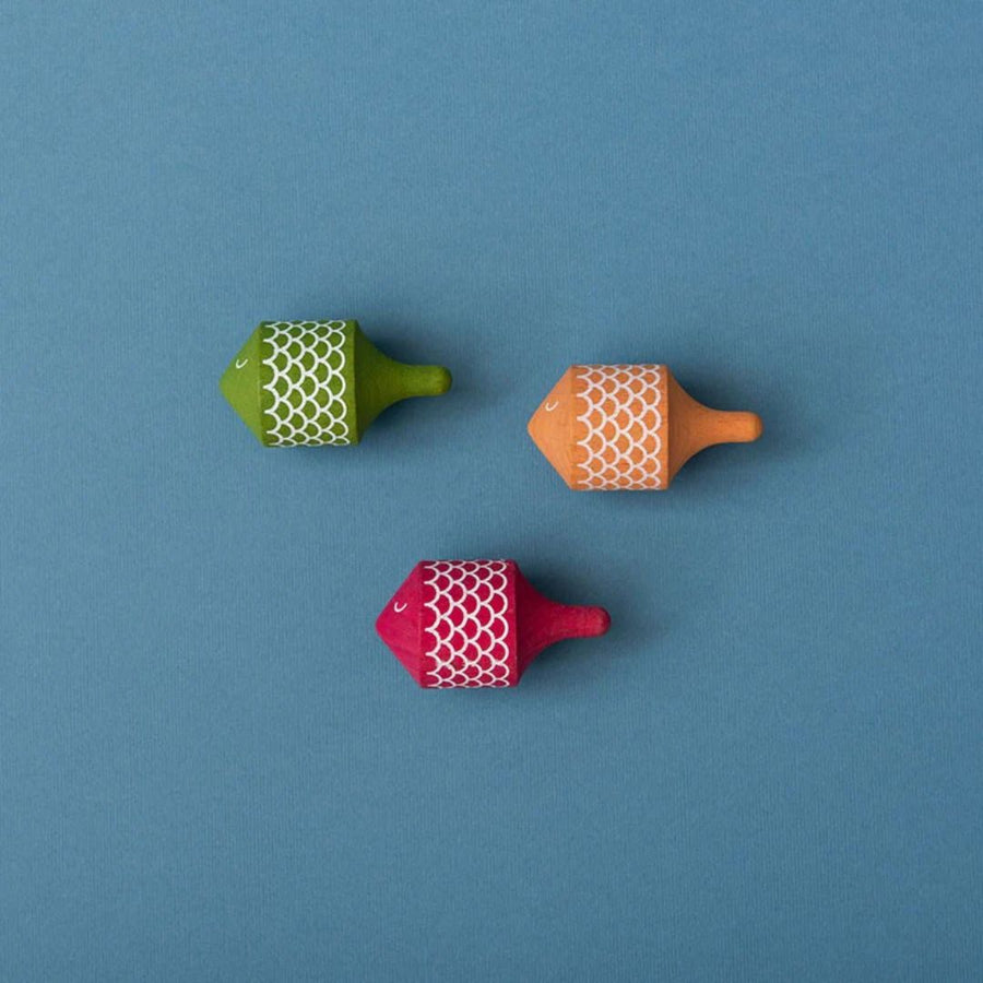 Wooden Fish Spinning Top