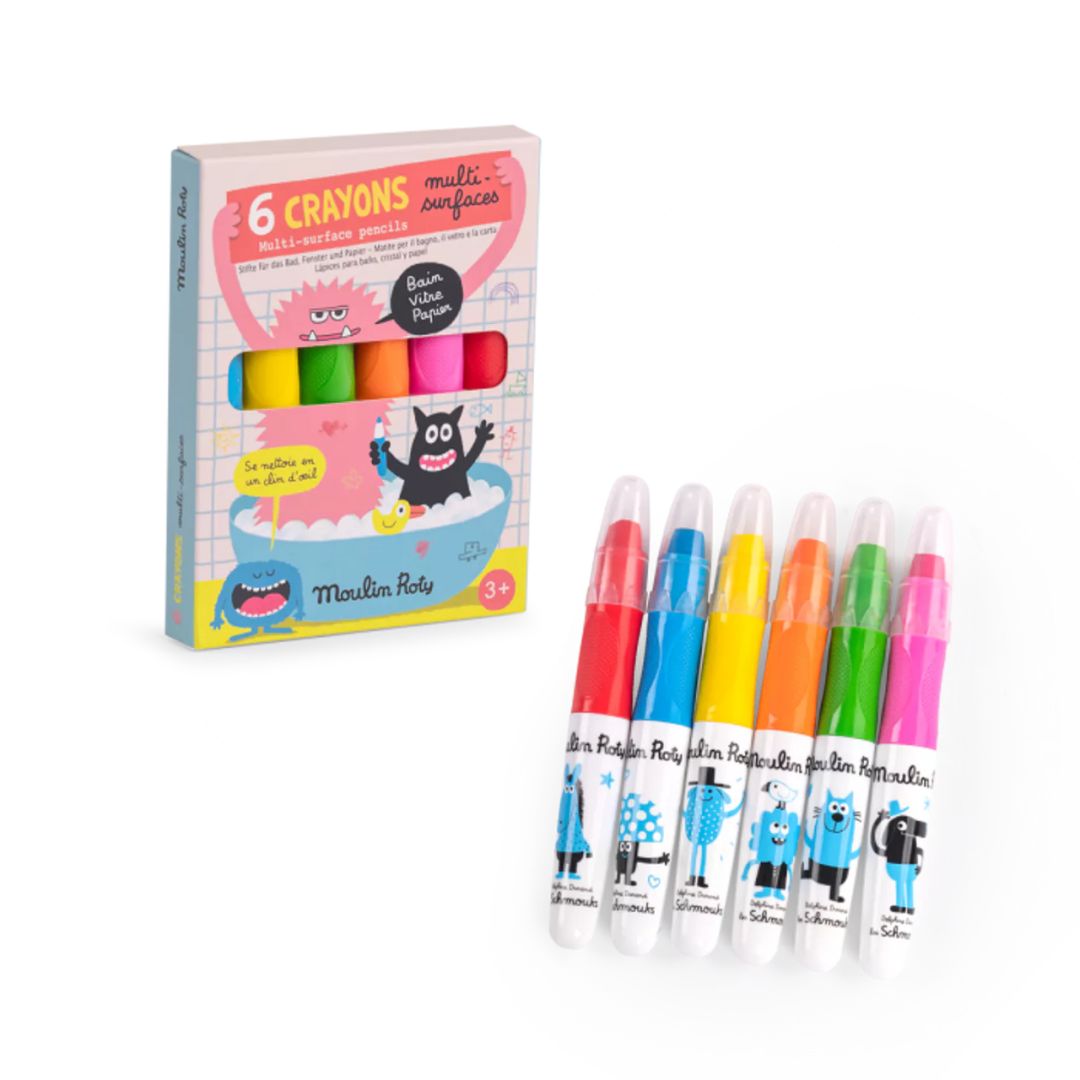 Les Schmouks Set of 6 Multisurface Crayons