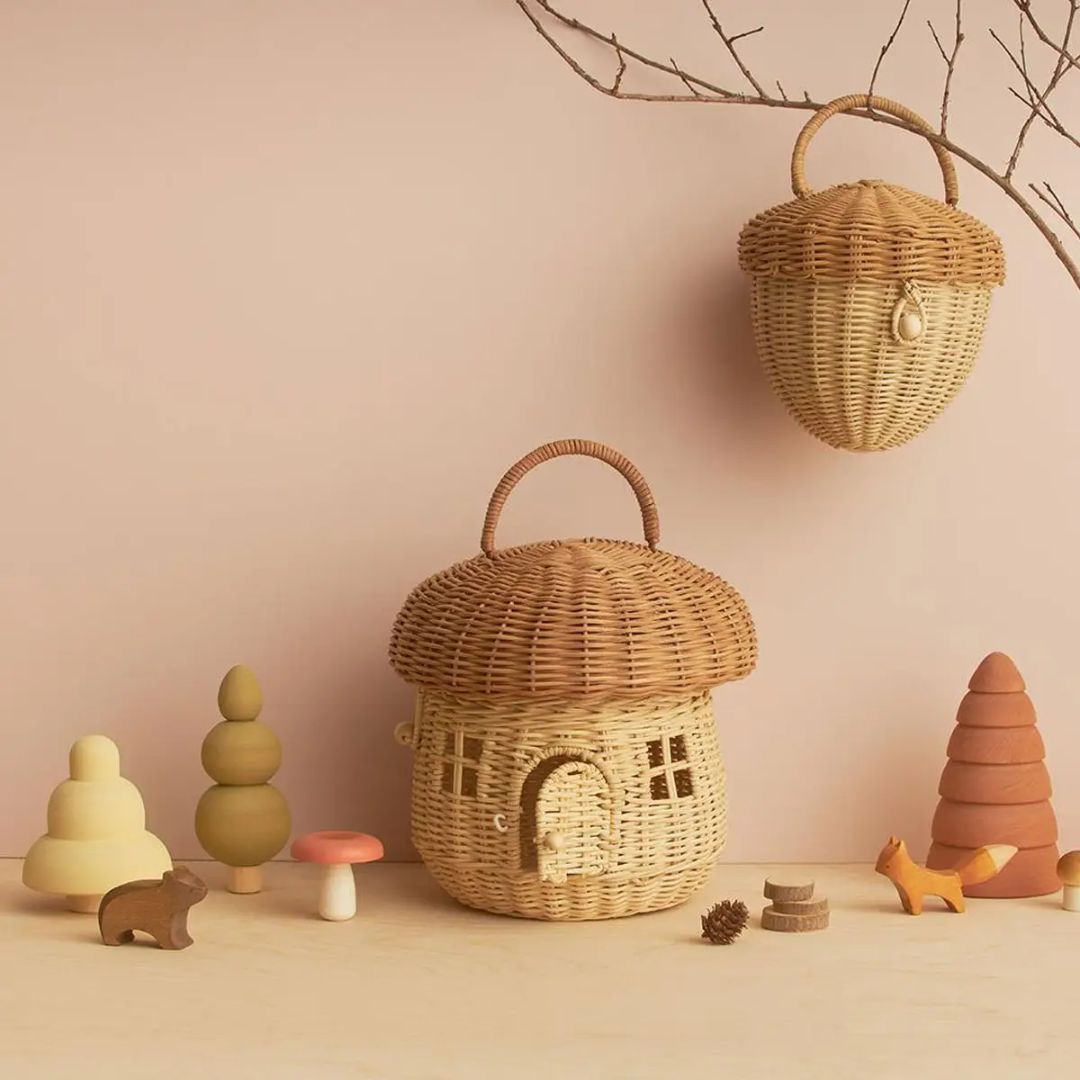 Rattan Mushroom Basket – Natural - Parkette.