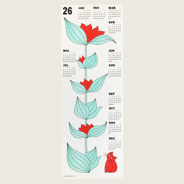 Papier Mobile Gentian 2026 Riso Print Calendar