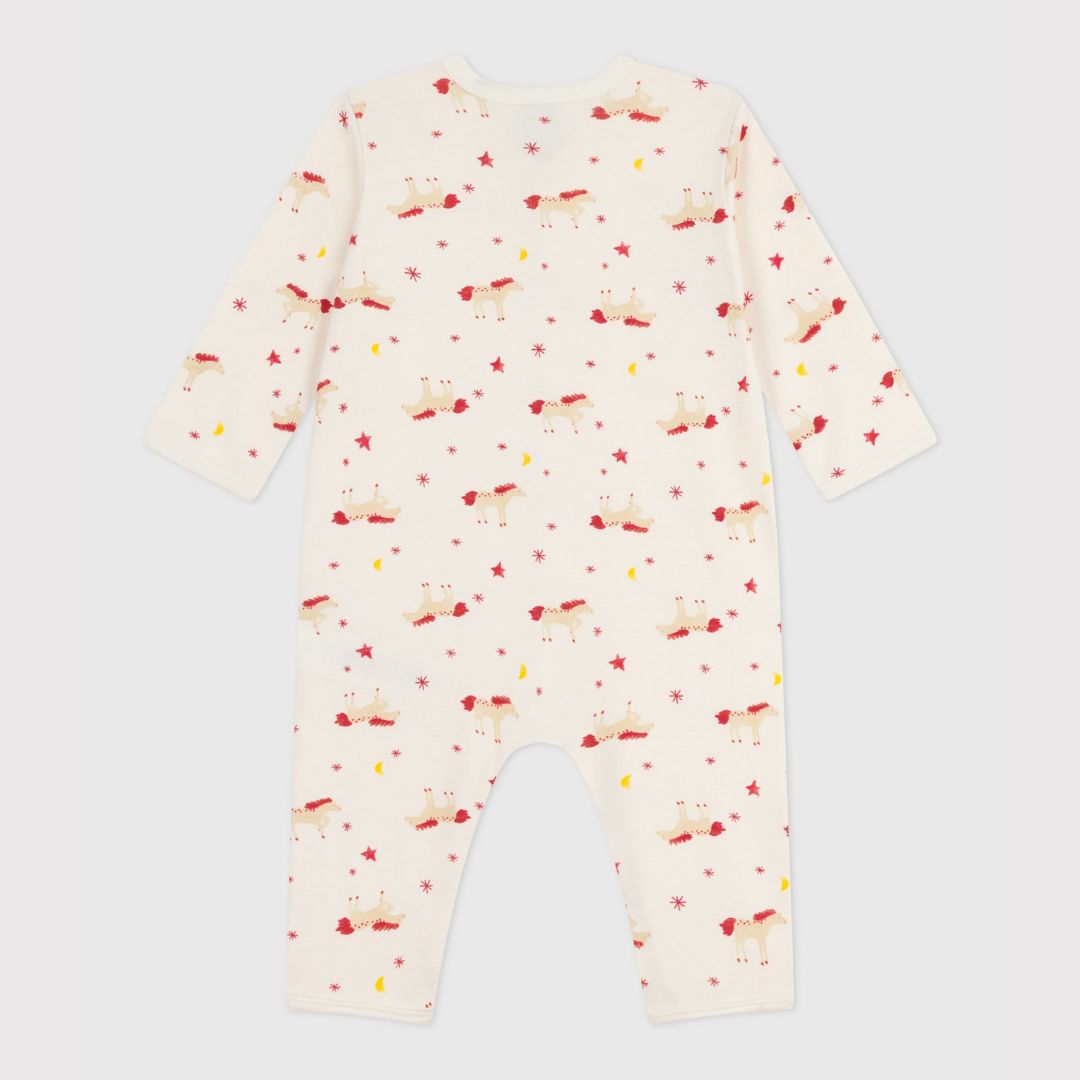 Footless Horses Cotton Baby Sleepsuit - Parkette.