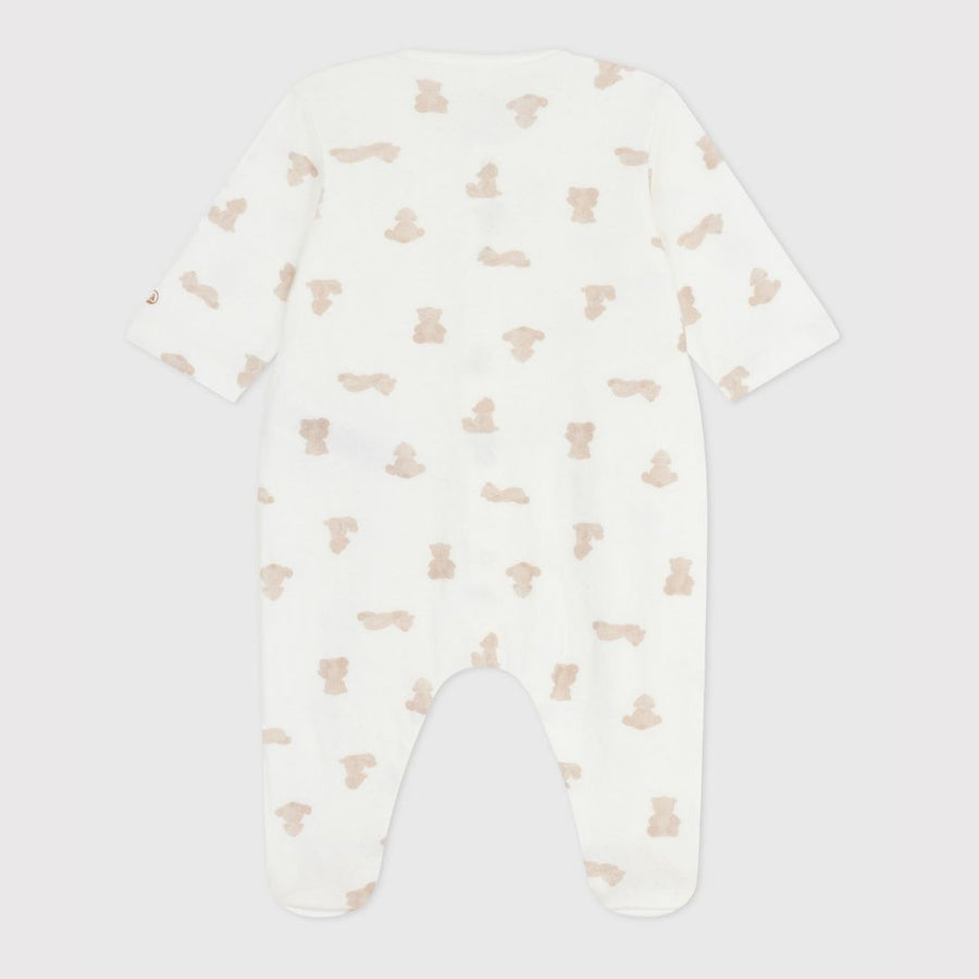Teddy Bear Cotton Baby Sleepsuit - Parkette.