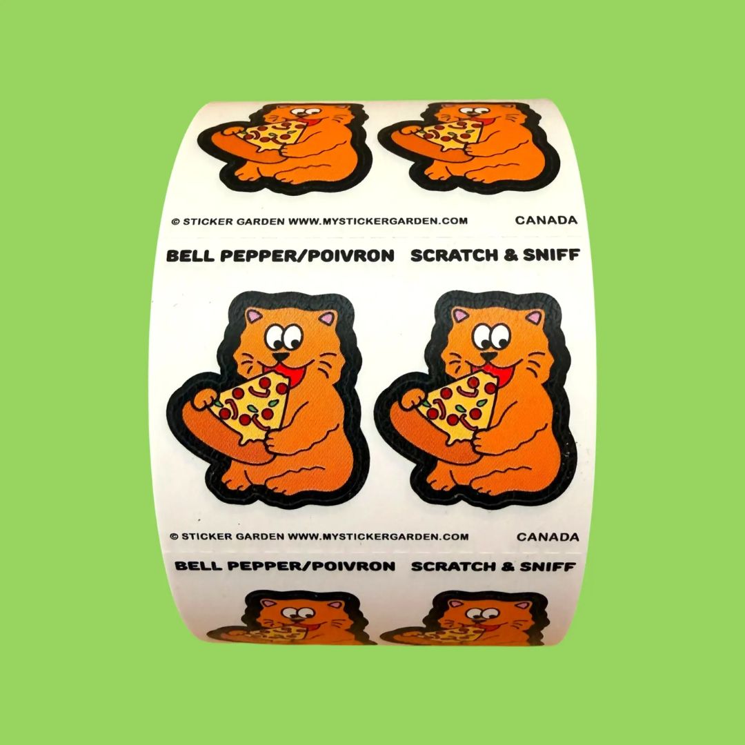 Cat Bell Pepper Scent Scratch and Sniff Sticker Sheet