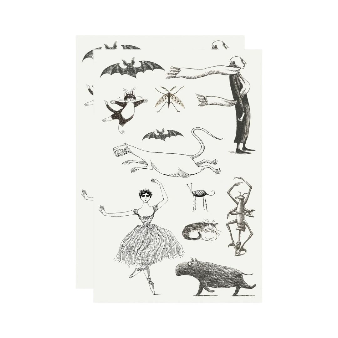 Gorey's Creatures & Figures Tattoo Sheets