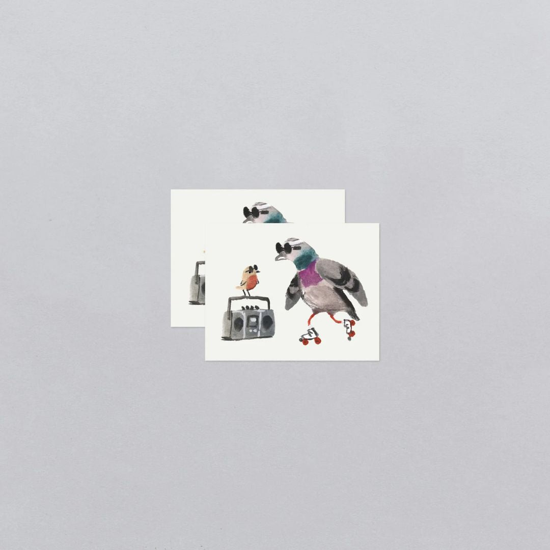 Skatin’ City Pigeon Temporary Tattoo Pair - Parkette.
