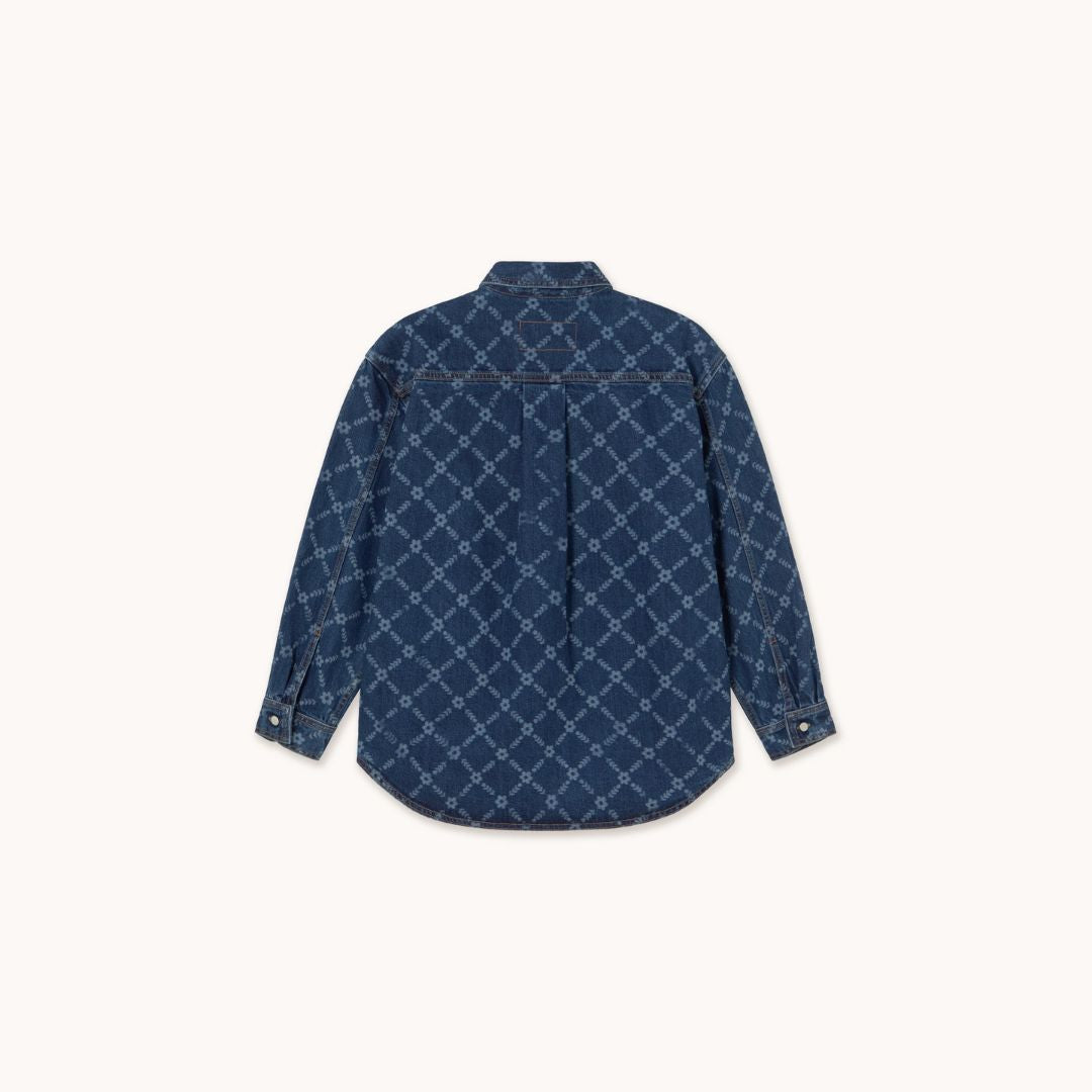 Flowers Grid Denim Shirt