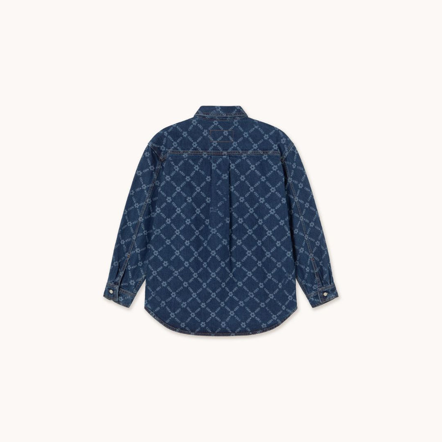 Flowers Grid Denim Shirt