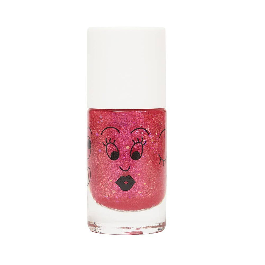 Nailmatic Kids Sissi Pink Glitter Water-Based Nail Polish - Parkette.