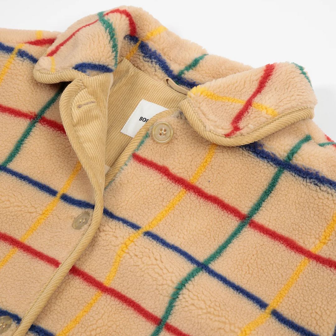 Womens Color Striped Sheepskin Jacket - Parkette.