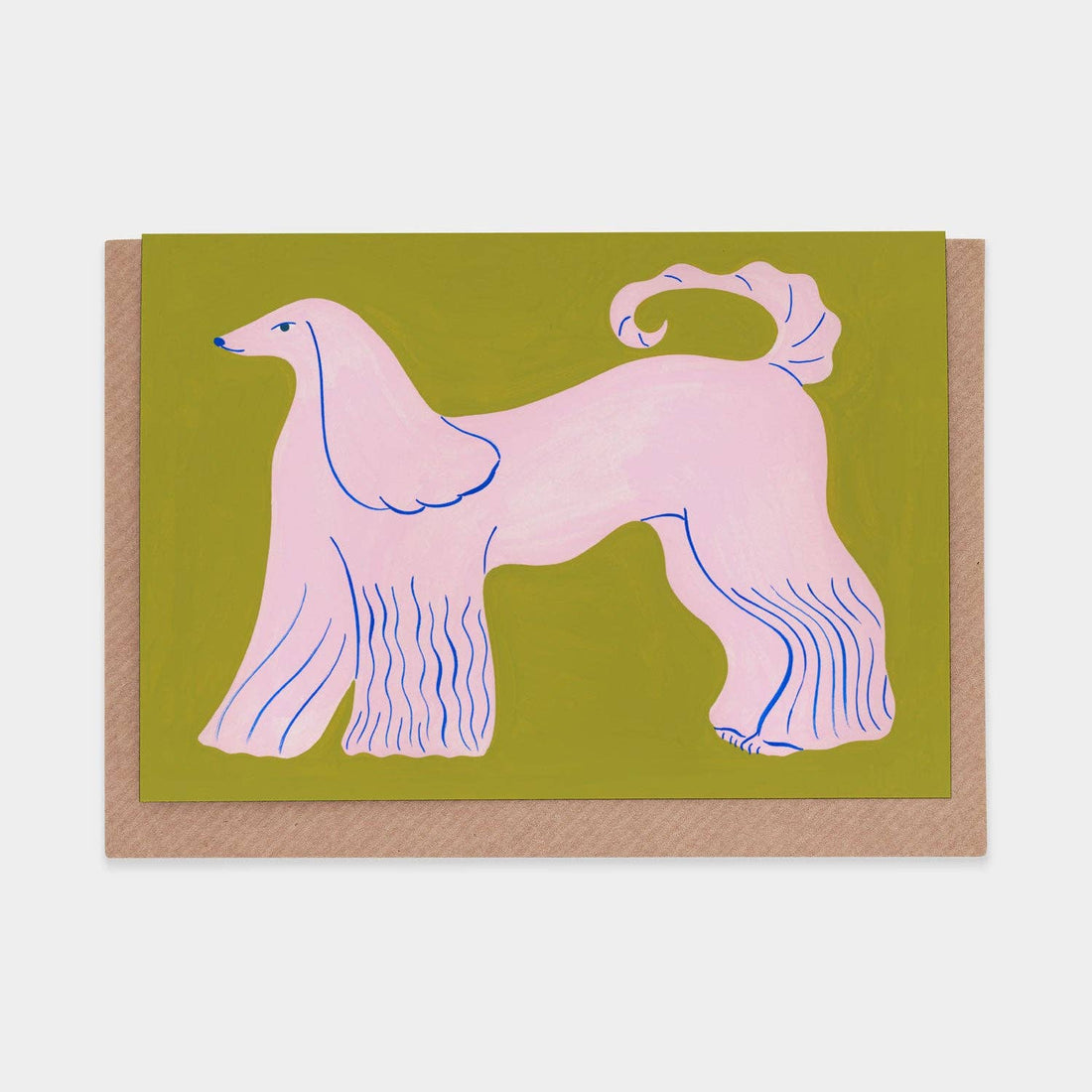 Pink Afghan Hound Greeting Card - Parkette.