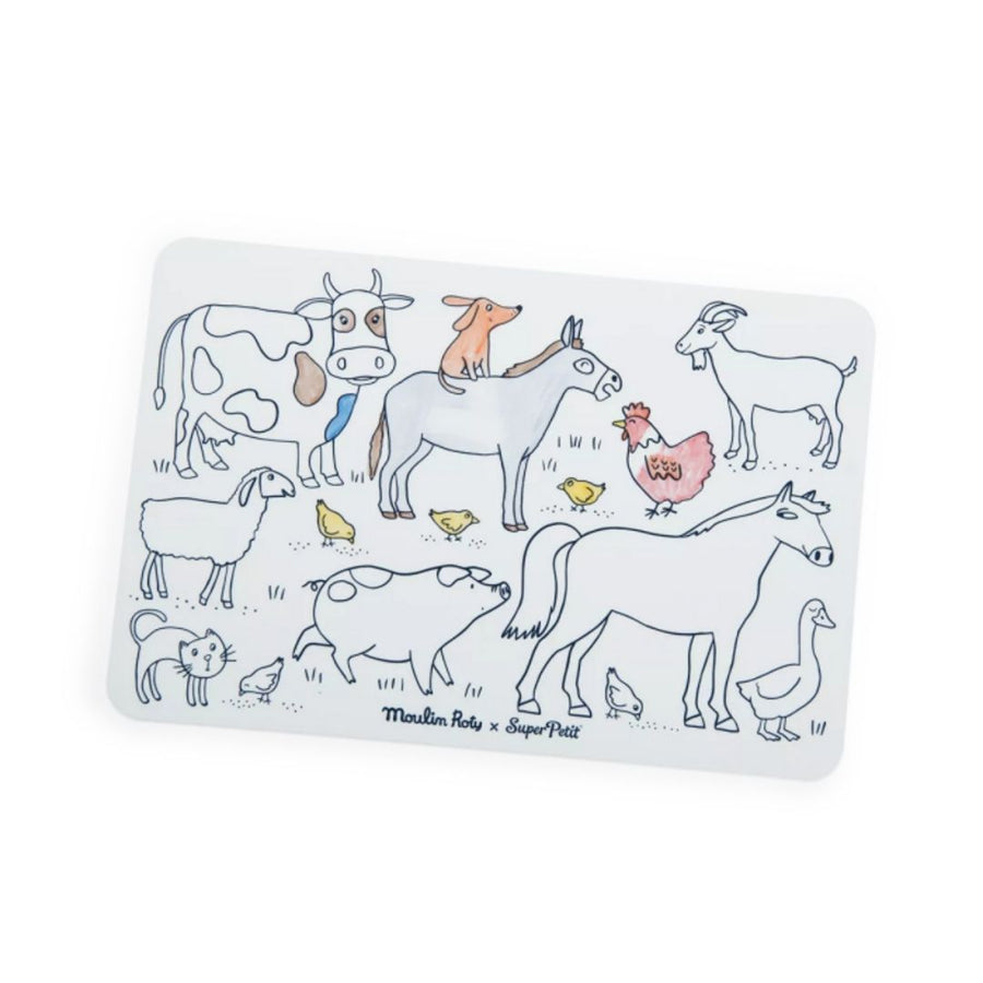 Aujourd'hui C'est Mercredi Mini Silicone Colouring Mat with Pens