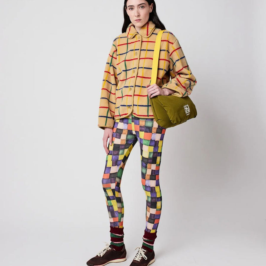 Womens Color Striped Sheepskin Jacket - Parkette.