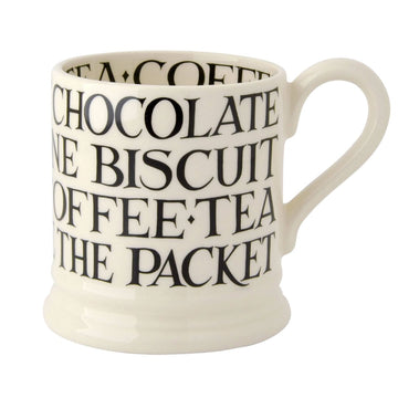 Black Toast All Over Writing Half Pint Mug
