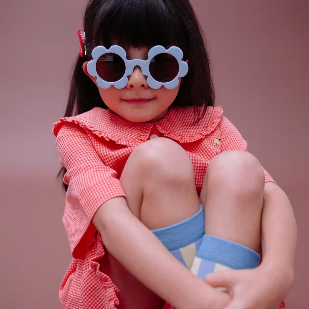 Flower Sunglasses - Cloud Blue + Rosebay Pink