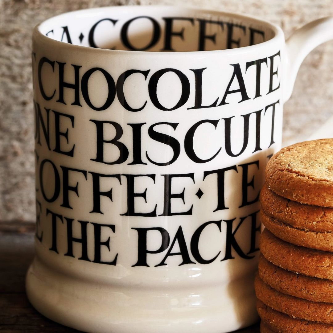 Black Toast All Over Writing Half Pint Mug