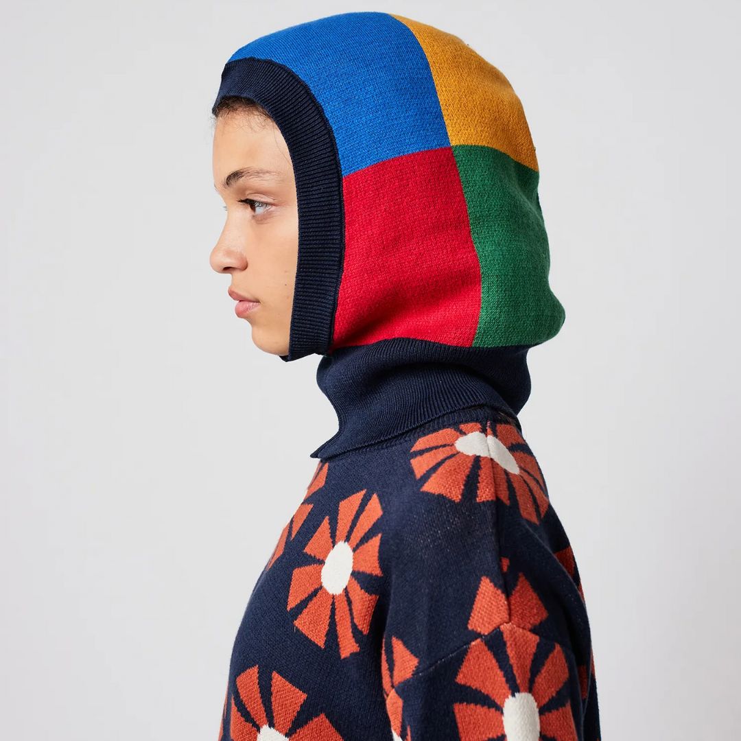 Womens Color Block Knitted Balaclava - Parkette.
