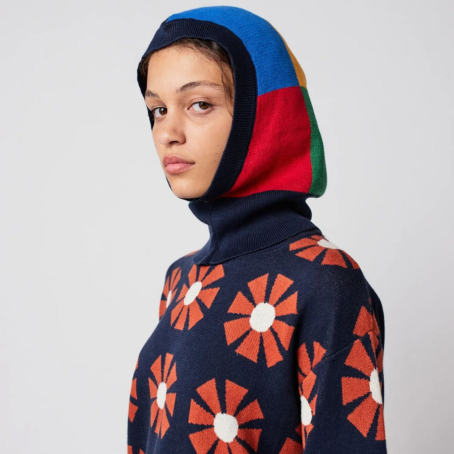 Womens Color Block Knitted Balaclava - Parkette.