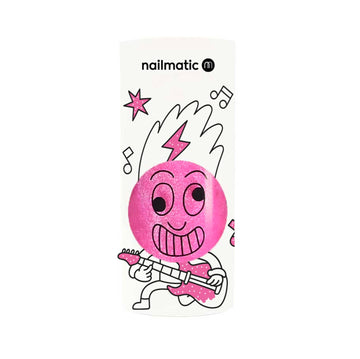 Nailmatic Kids Pinky Neon Pink Glitter Water-Based Nail Polish - Parkette.