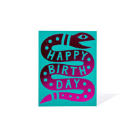 Happy Birthday Snake Foil Note Card - Parkette.